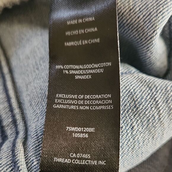 bebe Light Blue Flare Jeans with Button Accents - Picture 5 of 6